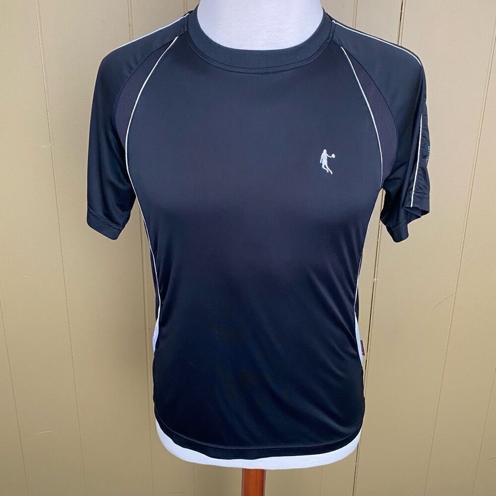 Jing Pin Fushi men M sport activewear dri fit black & white shirt
